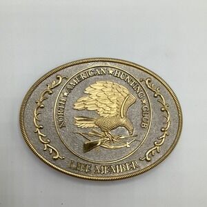 Belt Buckle North American Hunting Club Life Member Eagle Vintage Mens Accessory